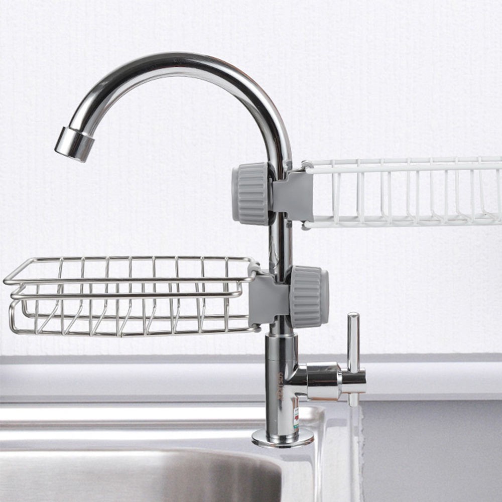 Stainless Steel Faucet Drainage Shelf Adjustable Kitchen Sundries