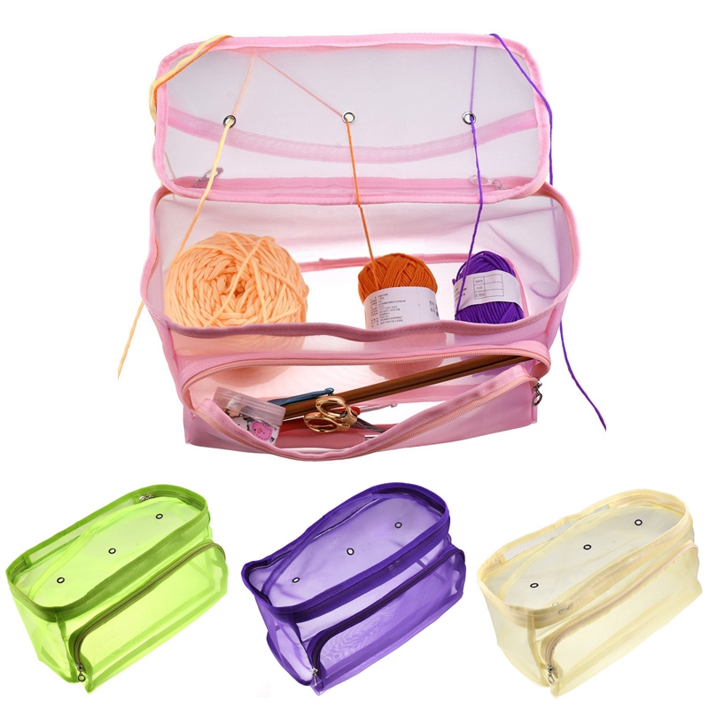 Knitting Bag Organizer Thread Crochet Yarn Storage Tote Bags Crafts
