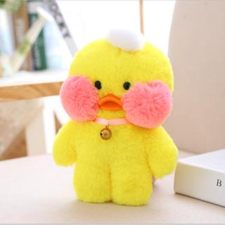 duck plush with pink cheeks