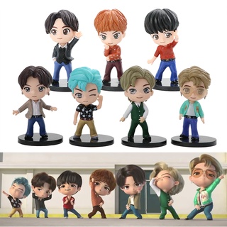 7Pcs/Set BTS TinyTAN Figure Dynamite Bangton Boys Groups BTS Tiny TAN Mini Figurine Collection Toy ARMY Gift Idol Doll Kpop Merchandise