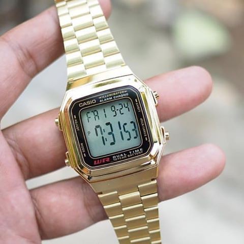 Casio A178WGA-1A A178WGA-1 Digital Stainless Steel Alarm Dual Time Men's  Watch | Shopee Singapore