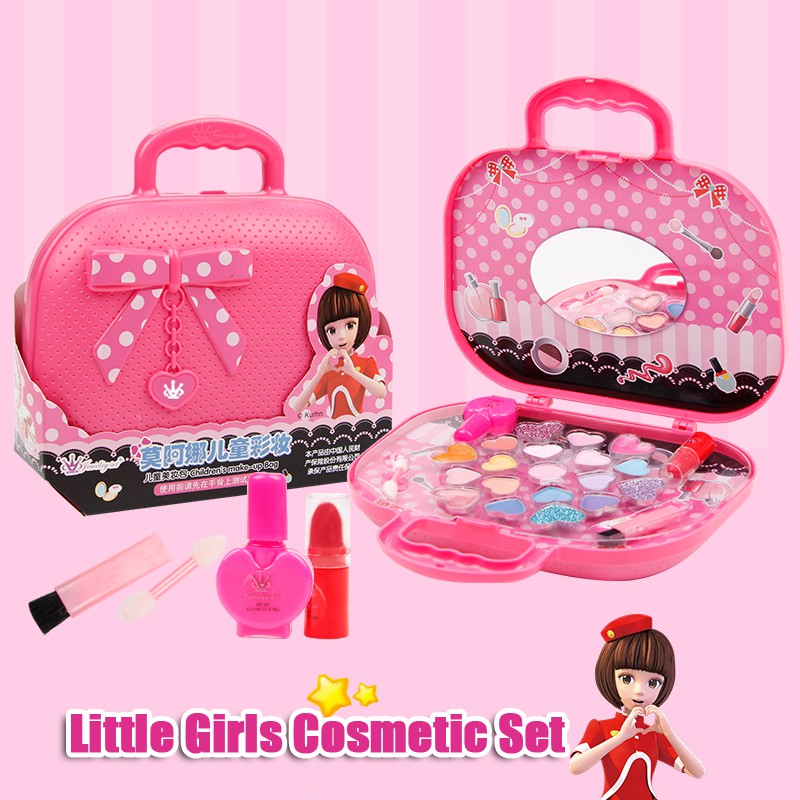 Little Girls Make Up Case And Cosmetic Set Pretend Play Kids