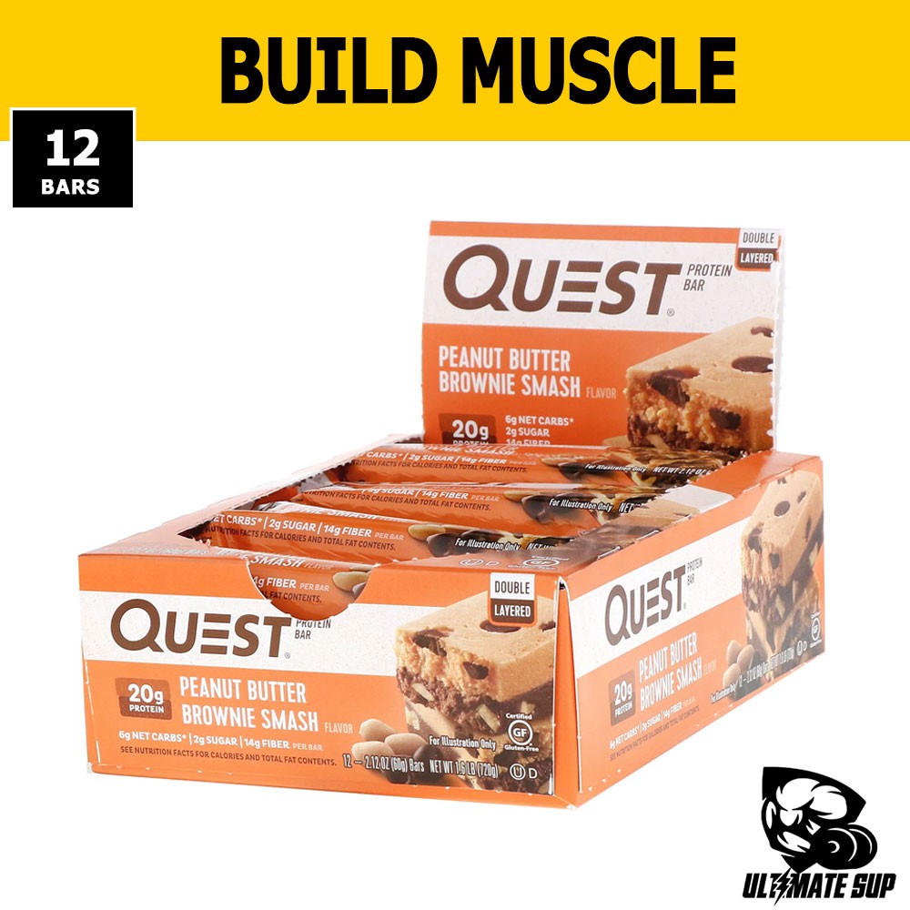 Quest Nutrition Protein Bar Build Muscle Healthy Snacks Various Flavors, 12 Bars, 60g Each
