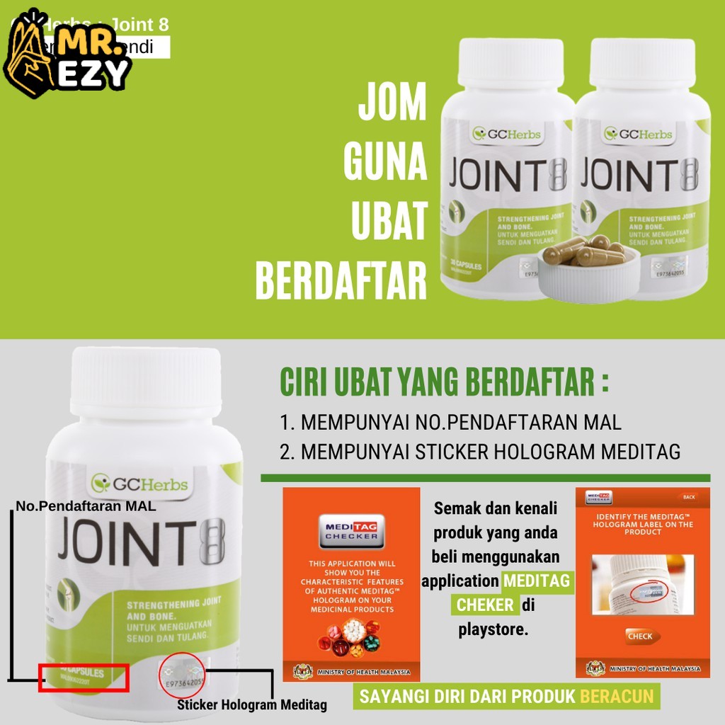 Joint8 Ubat Knee Joint Pain Lulus Kkm Kkm Amp Halal 30 Seeds Shopee Singapore