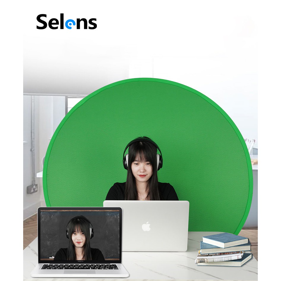 Selens Portable Green Screen Webcam Round Background Gaming Chair Green Chromakey Backdrop With Bag 130cm Shopee Singapore