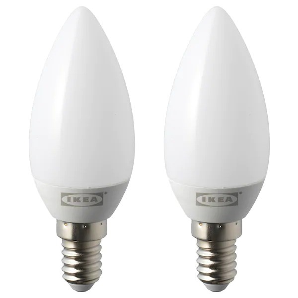 Ikea Ryet Led Bulb E14 200 Lumen, Led Bulb E14 Chandelier Opal White 3 Pcs