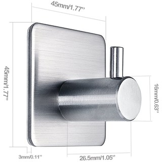 4 PC Stainless Steel Adhesive Hooks - Waterproof Hook for Hanging Coat Hat Towel Rack Wall Mount on Bathroom Bedroom #2