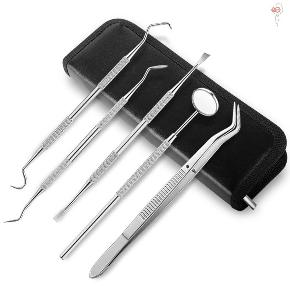 【XST】 5Pcs Stainless Steel Dental Instrument Kit Teeth Scraper Mouth