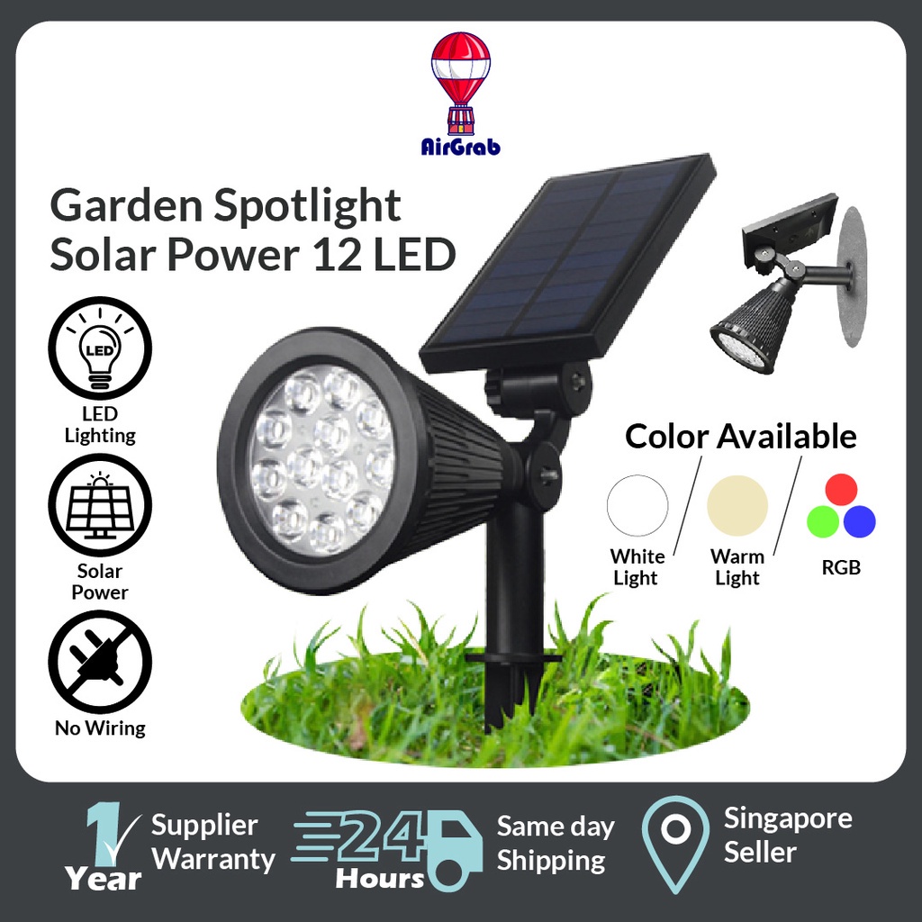 Garden Spotlights 12 LED Outdoor Lights Adjustable Garden Scaping Spot