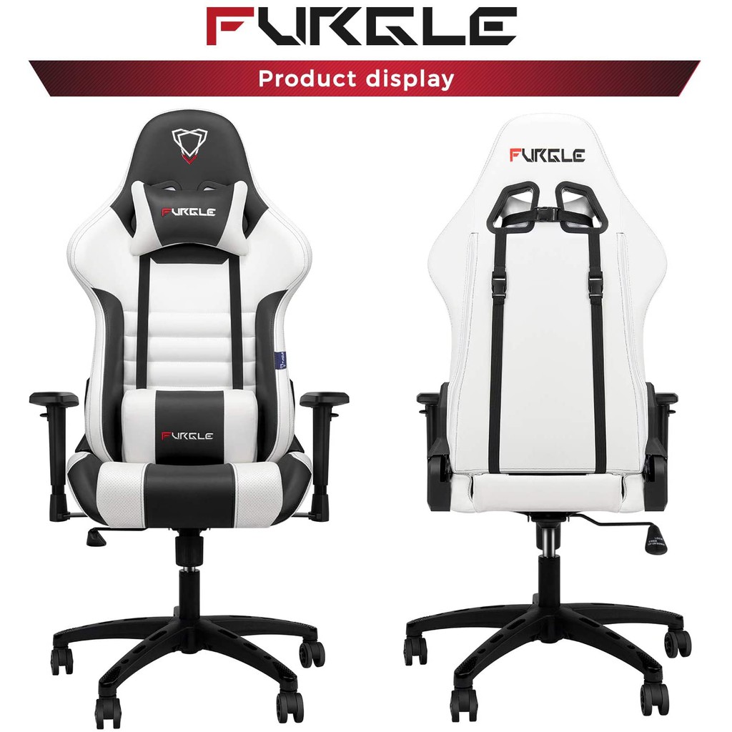 Furgle Gaming Chair Racing Style High-Back Office Chair w/3D Adjustable ...