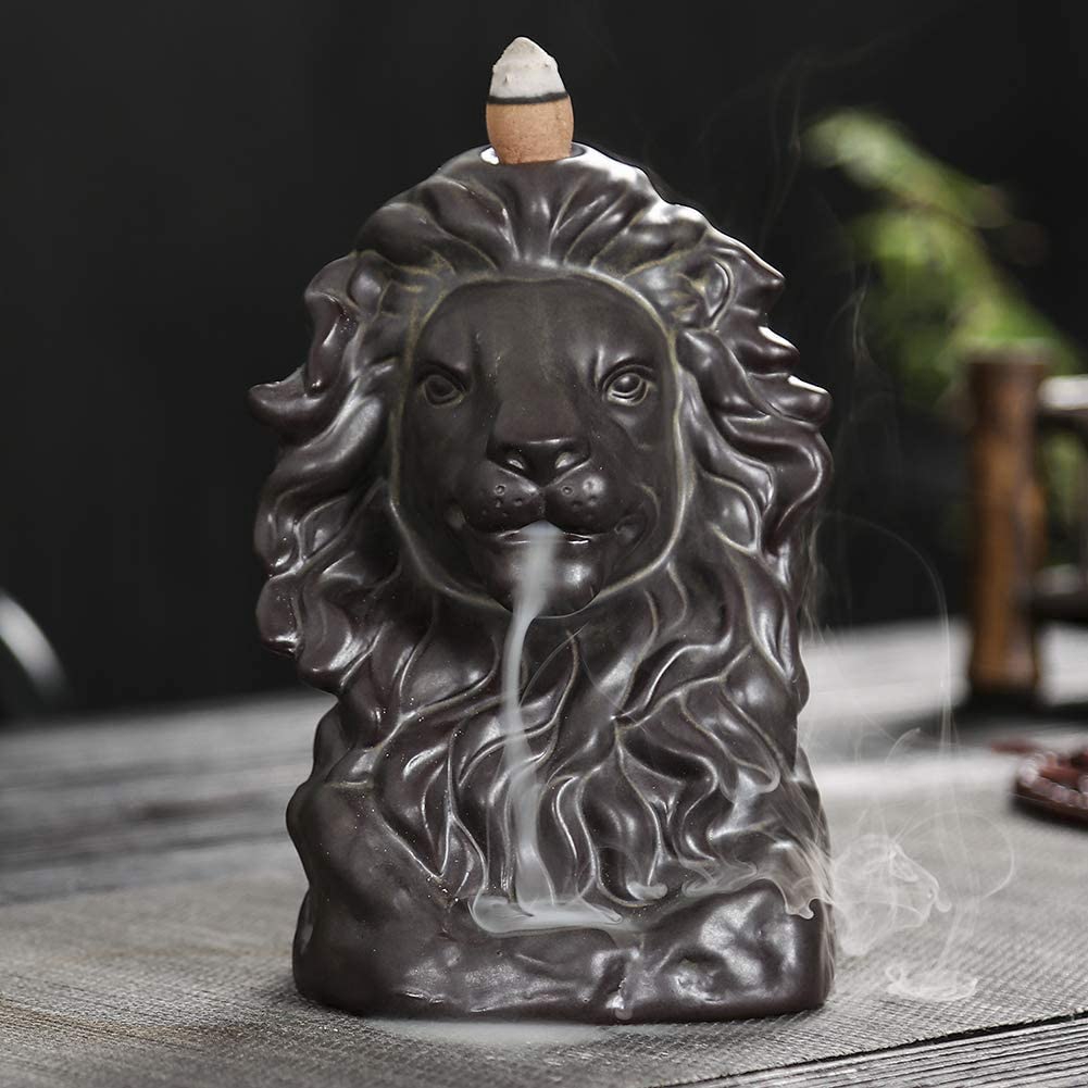 Lion Backflow Incense Burner With 10 Pcs Backflow Incense Cones Waterfall Incense Holders Home Decor Gift Statue Ornaments Shopee Singapore