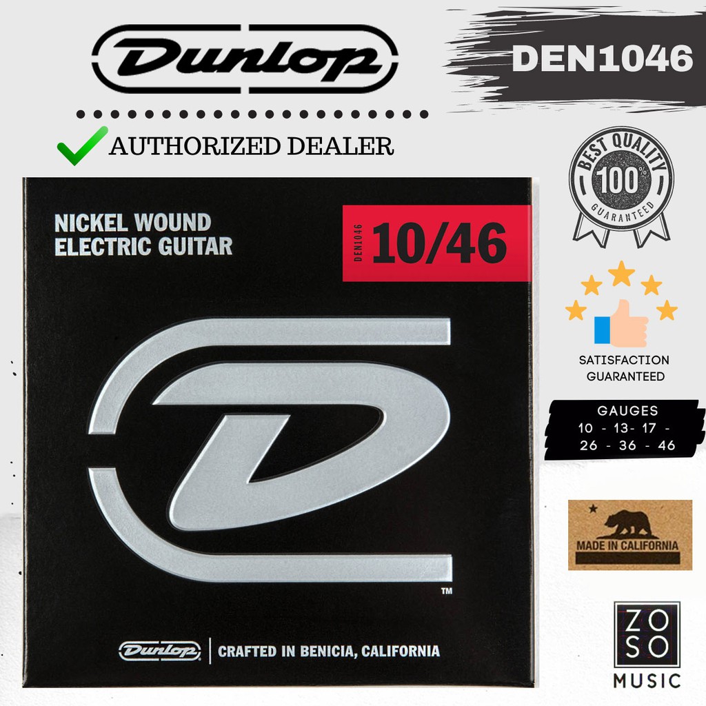 DUNLOP DEN1046 NICKEL WOUND MEDIUM GAUGE 1046 ELECTRIC GUITAR STRING