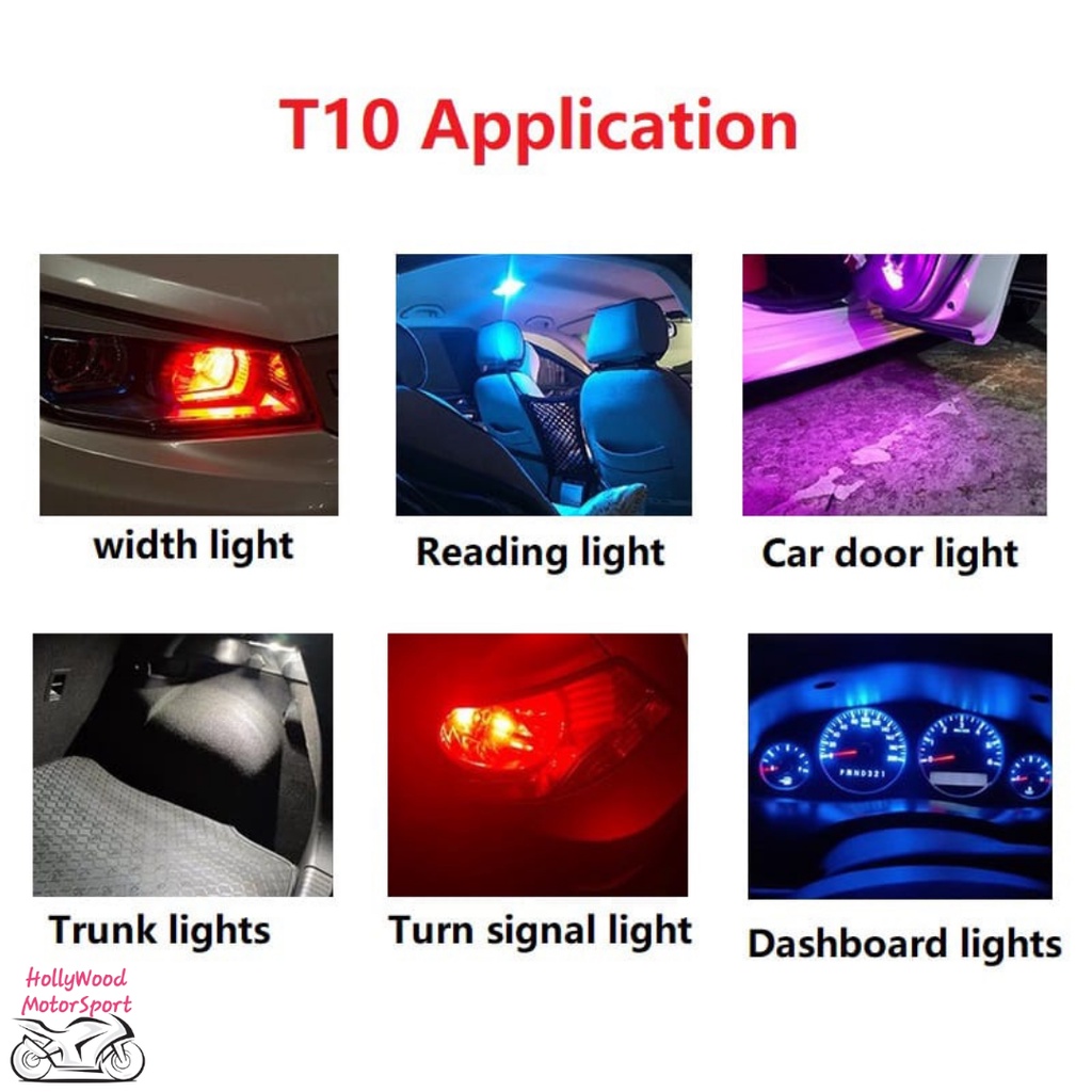 [Shop Malaysia] 1pcs t10 w5w 194 12v led bulb auto lamp car / motorcycle interior dome side parking light / meter and license plate bulb