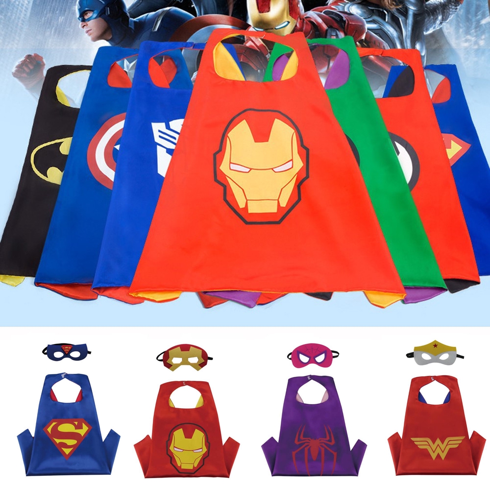 Kids Superhero Cape & Mask Set - Satin Cloak With Velcro, Halloween Cosplay Costume For Ages 1-9 - View #5