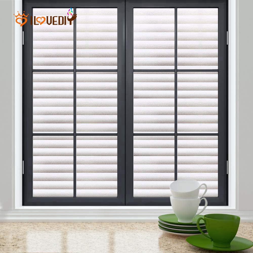 Bathroom Blinds Pattern Privacy Window Film / Non Adhesive ...