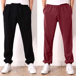 Image of Men Plus Size Pants 7XL Solid Baggy Loose Elastic Pants Sweatpants