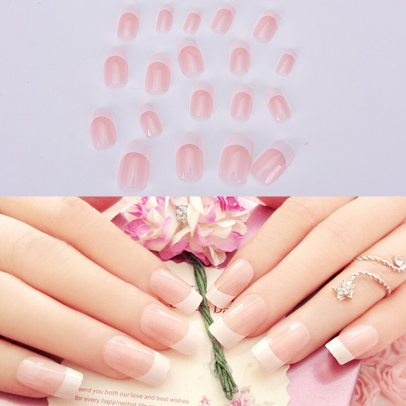 Spring Natural False Acrylic Uv Gel Half French Nail Art Tips Tools Set Sg Shopee Singapore