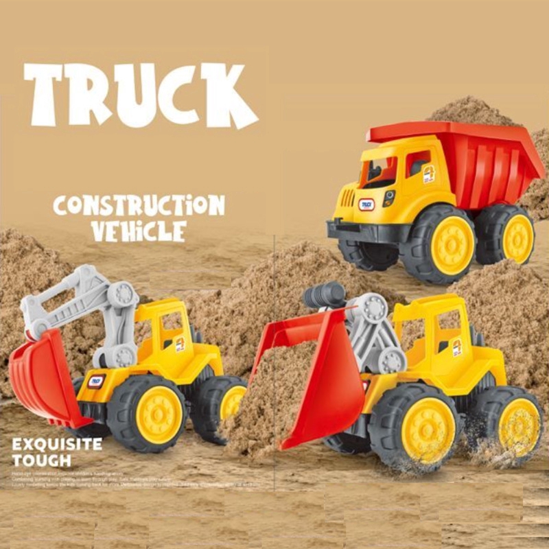 Cute Push Around Sand Truck Model Beach Toy for Kids Children-Excavator 