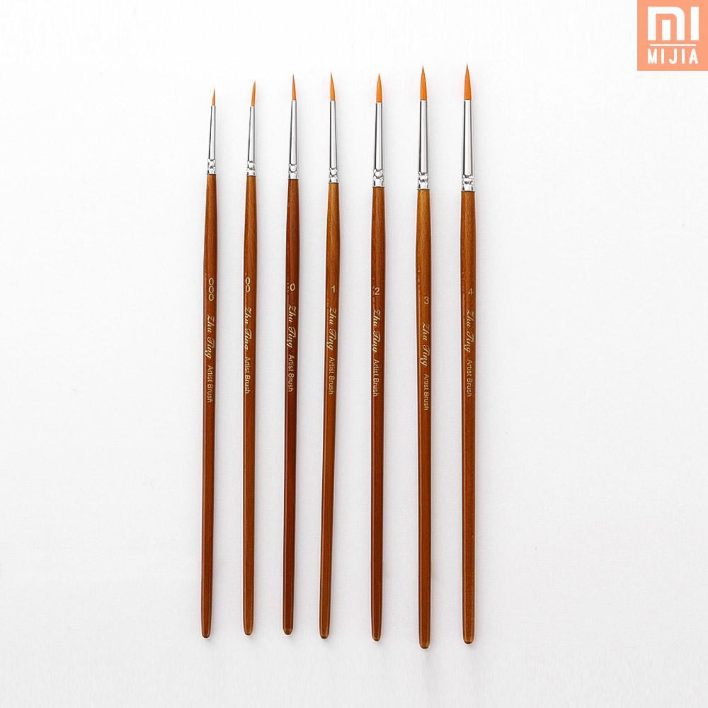 Ready Stock 7pcs Draw Paint Brushes Kit Set Artist Paintbrush Nylon Hair Pointed Round Pen Detail Paint Brush For Artist Acrylic Aquarelle Watercolor Gouache Oil Painting For Great Art Drawing Supplies