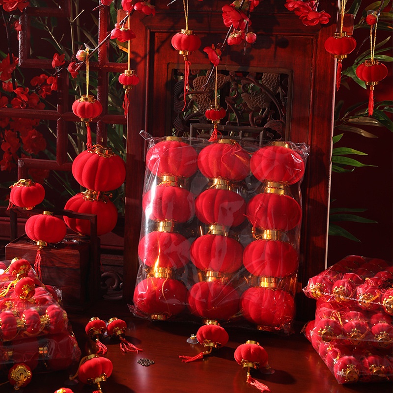Chinese Hanging Red Hollow Lanterns For Wedding New Year 