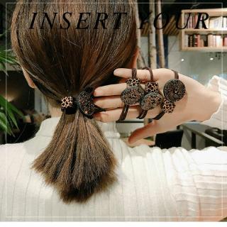 Women Headwear Leopard Pattern Hair Barrette Hair Clip Ponytail Holder Brown
