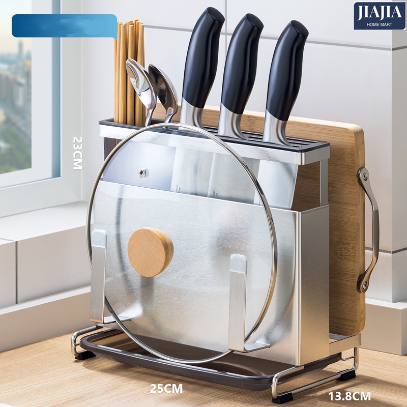 Kitchen Knife Rack Storage Rack Dish Chopsticks Chopping Board Pot Cover main image 1