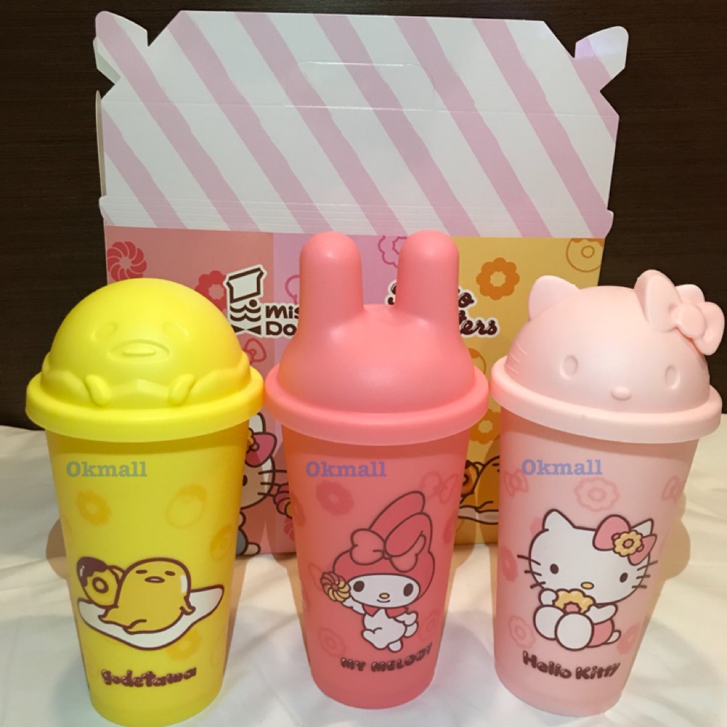 Instock Taiwan Mister Donut X Sanrio Tumbler Cups Hello Kitty My Melody Gudetama