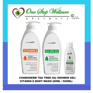 Cosmoderm Tea Tree Oil Vitamin E Shower Gel Body Wash 500ml Shopee Singapore