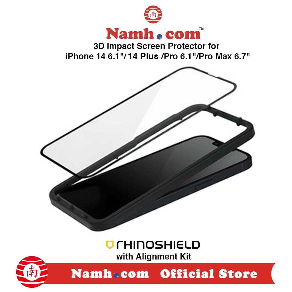 RhinoShield 3D Impact Screen Protector with Alignment Kit for iPhone 14