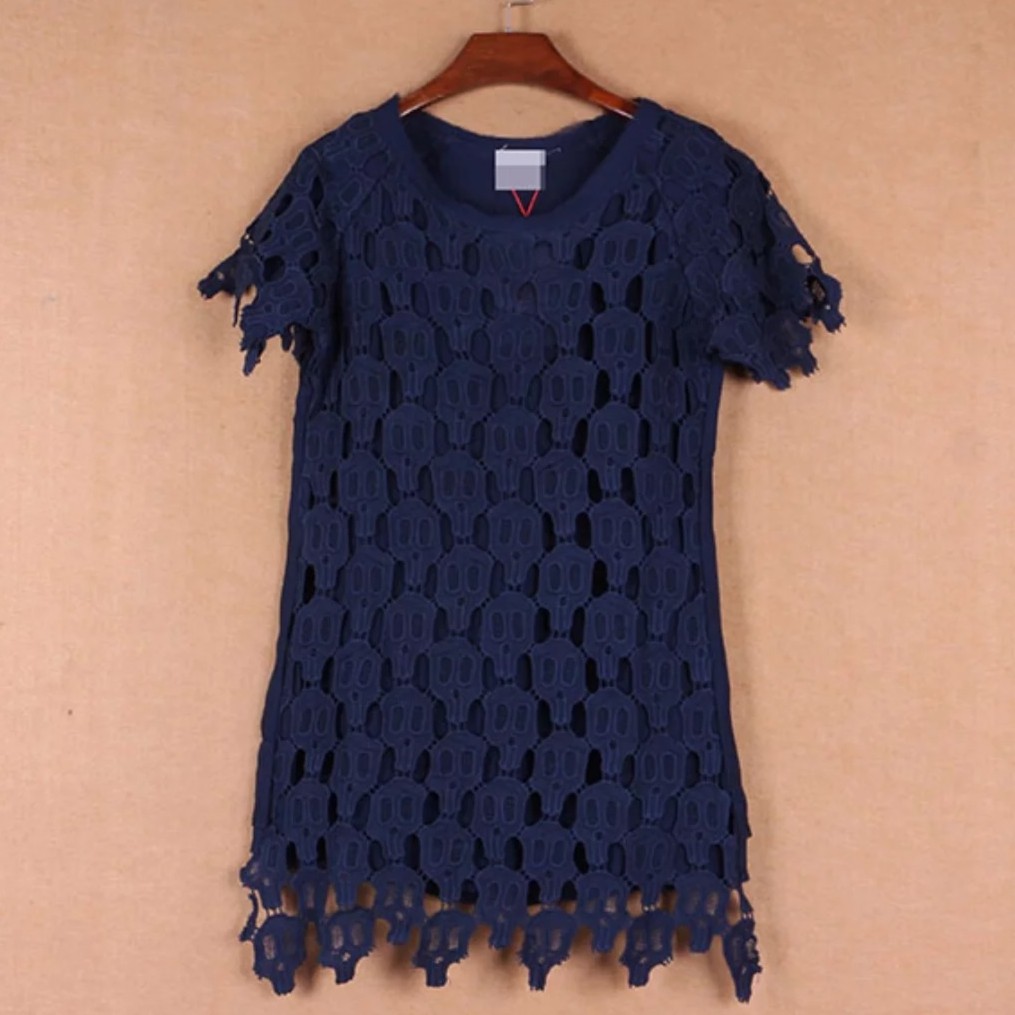 navy blue dress blouse