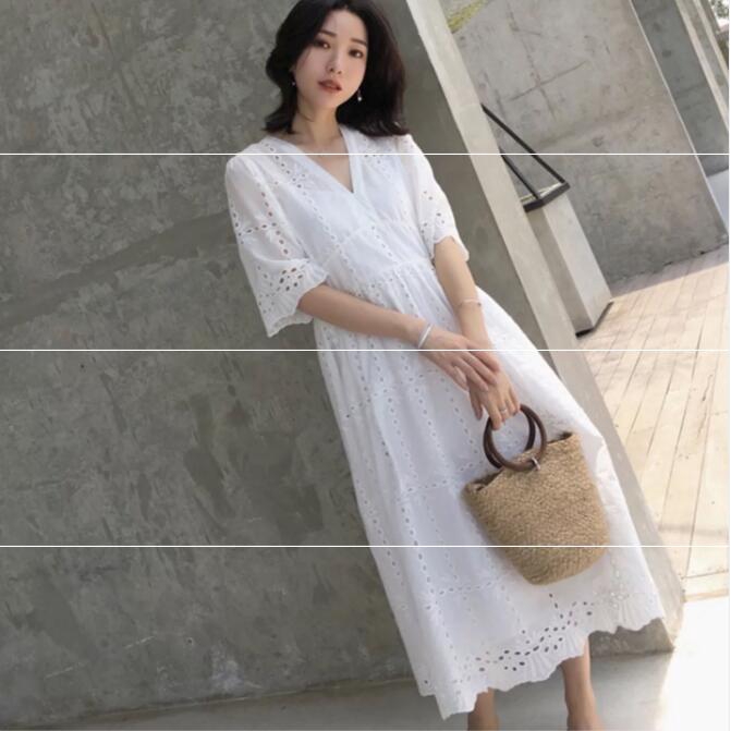 white cotton lace dress