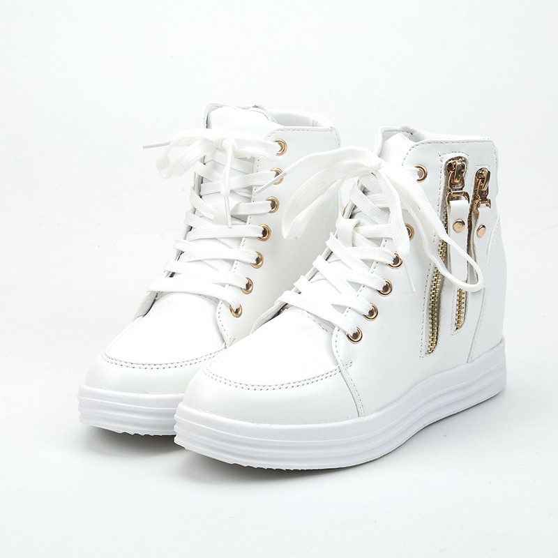 womens white wedge sneakers