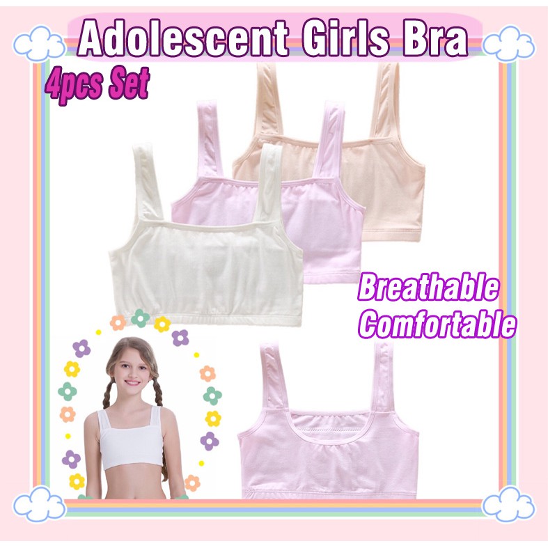 4pcs Set💓Junior Training Girls Bras💓Starter Bras for Young and Little