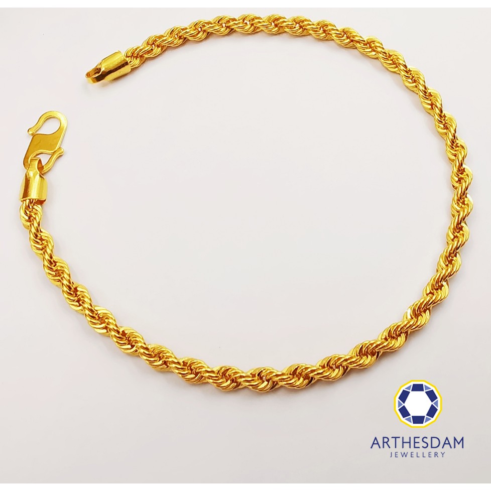 Arthesdam Jewellery 916 Gold Hollow Rope Bracelet Shopee Singapore