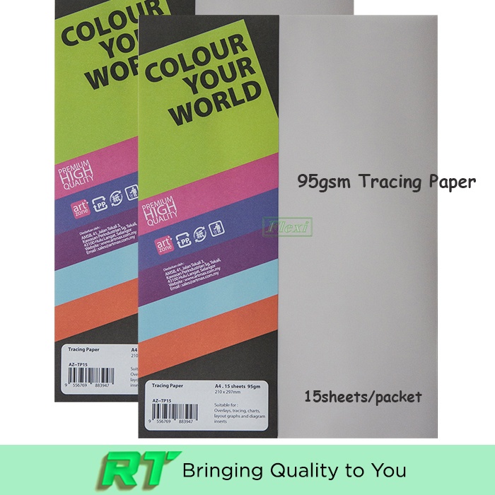Artzone A4 Tracing Paper 95gsm For use as overlays, tracing, charts