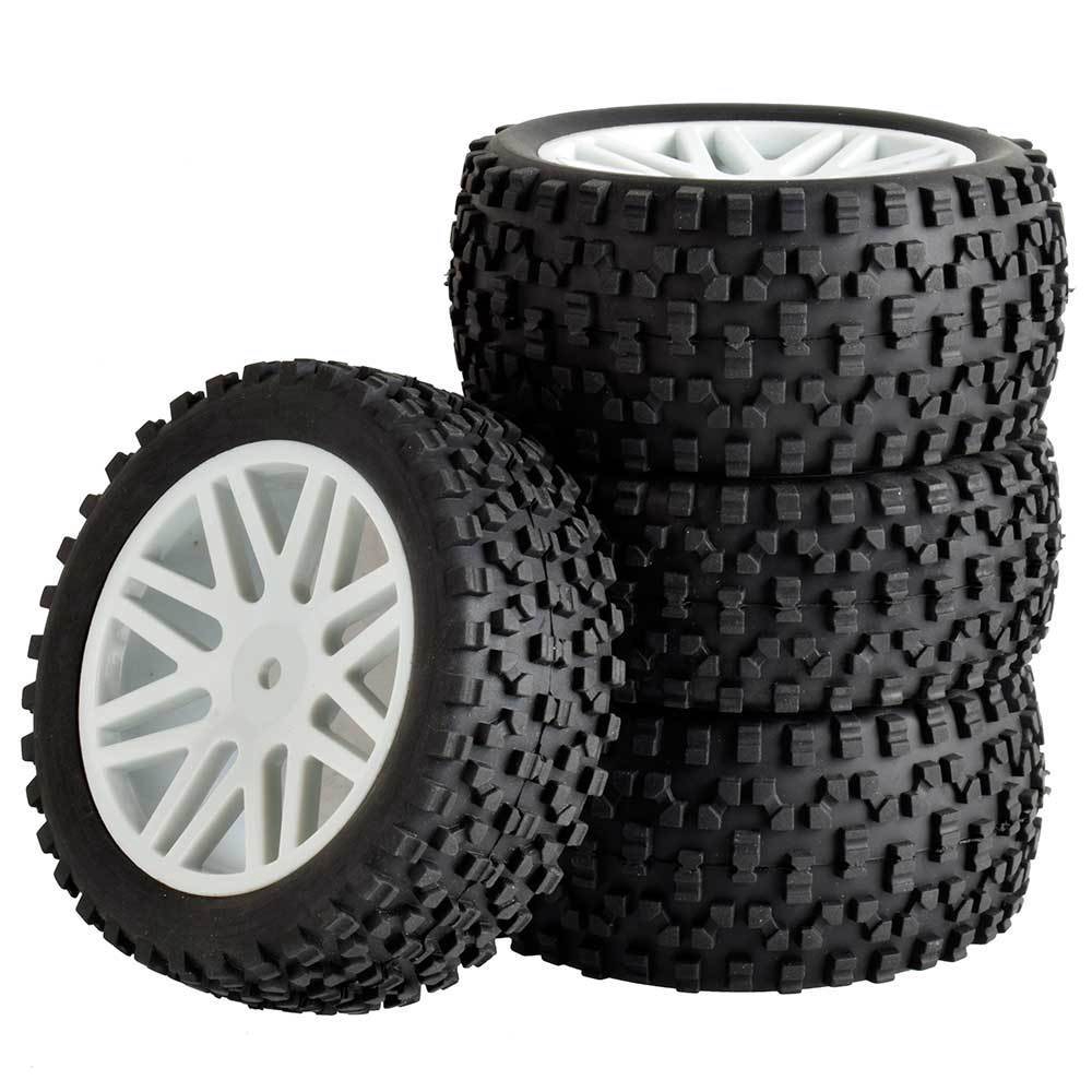 RC 66101-66111 Rubber Tires & Plastic WheeI 2 Front 2 Behind For HSP 1:10 Buggy 