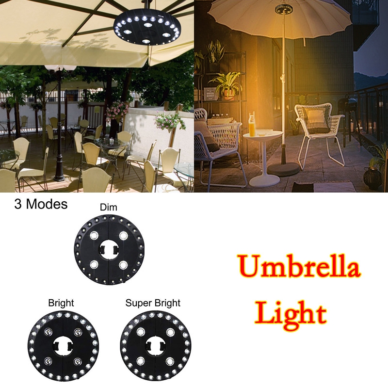 White Patio Umbrella Light 3 Brightness Modes Cordless 28 Led Lights At 200 Lumens 4 X Aa Battery Operated Umbrella Pole Light For Patio Umbrellas Camping Tents Shopee Singapore