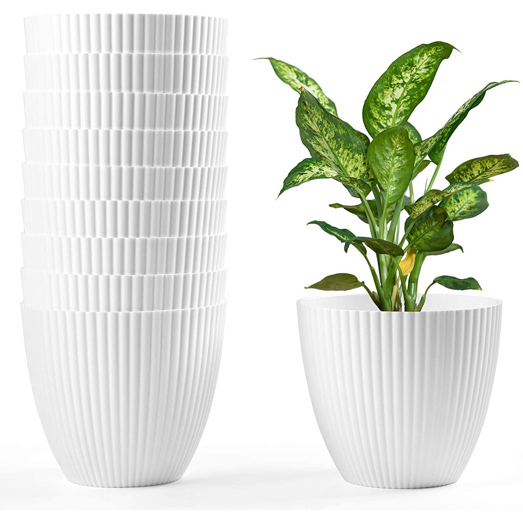 🌷High Quality🌷 Flower pot white plant pot 17 Inch thicken plastic flower  Pot Modern Design Decorative Pots for Plant and Flowers