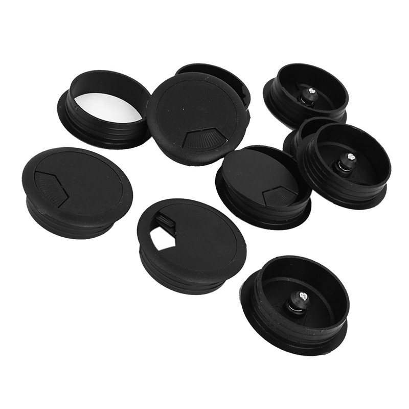 10 Pcs Round Plastic Computer Desk Cable Grommet Hole Cover 50mm