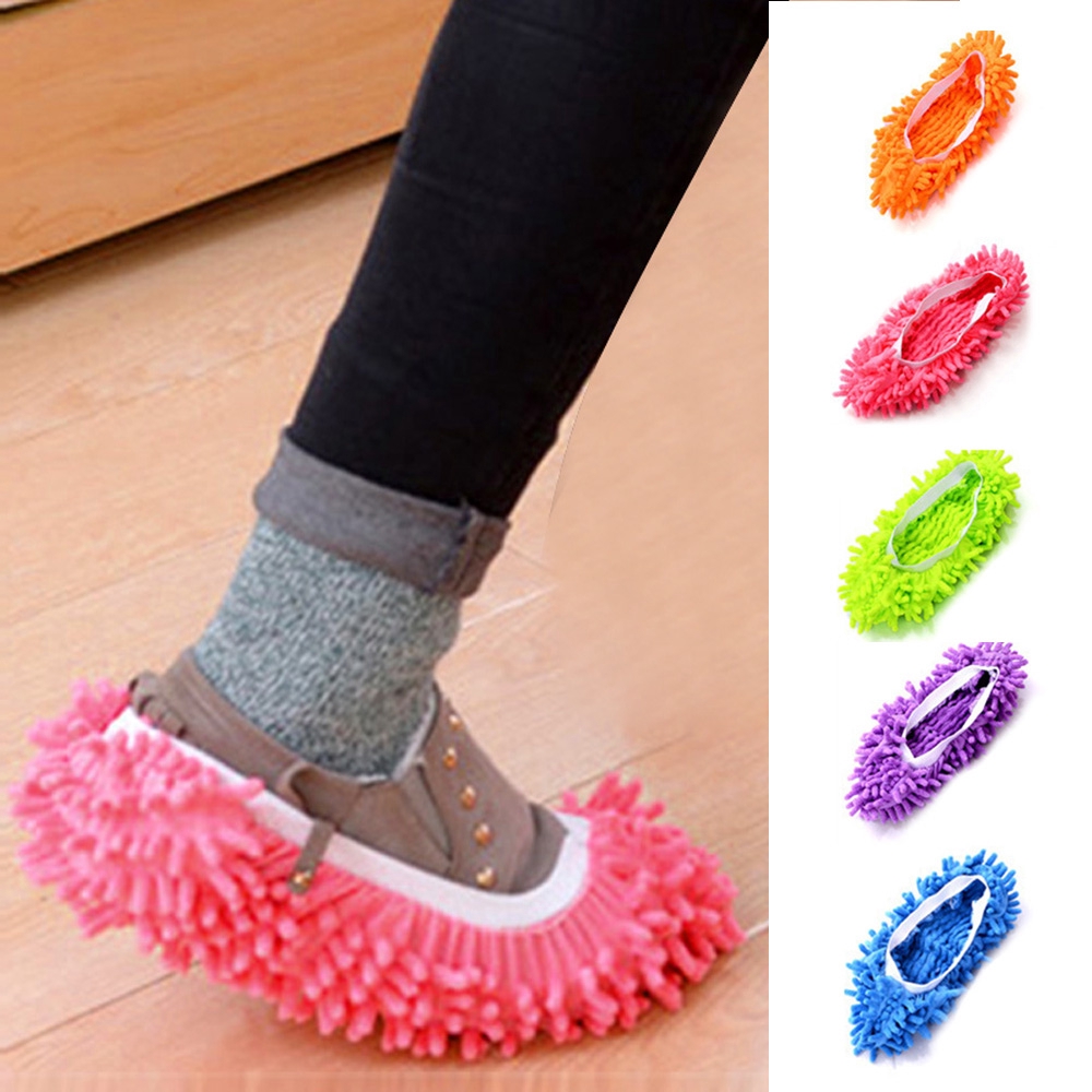 Chenille Dusting Socks Quick Dust Mop Lazy 5 Colors Floor House Multi