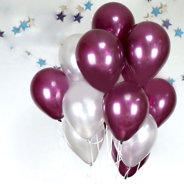 20pcs 12 Pearl Wine Red Burgundy Latex Balloons Weddings Bride