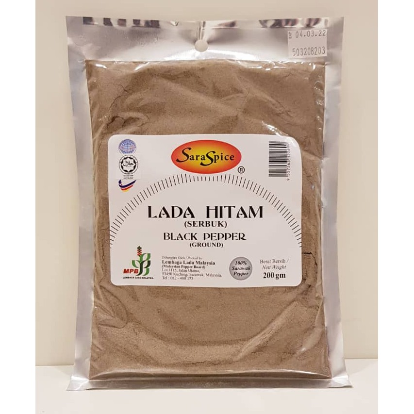 Saraspice Sarawak Black Pepper Lada Hitam Powder 200g Shopee Singapore