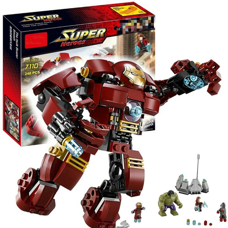 DIY 248Pcs Marvel Super Iron Man Hulk Heroes Lego Compatible Blocks ...