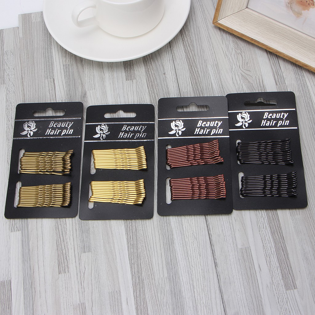 96pcs Hair Pins No Hurt For Hair Black Gold Daily Use Bobby Pins