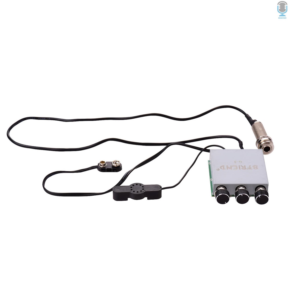 Acoustic Folk Classic Guitar Piezo Pickup Preamp Microphone Pickup Double Pick-up System with Microphone Volume Guitar V new729