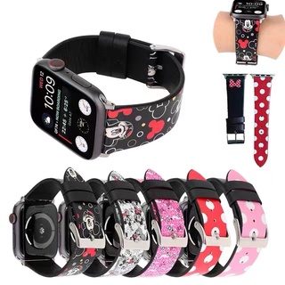 【Fast Shipment】 Cartoon Minnie & Pikachu Silicone Strap Apply To Apple Watch Series 7/6/SE/5/4/3/2/1 38-45mm #2