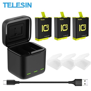 TELESIN Battery Charger Storage Box Charging Kit for GoPro HERO 10 9 BLACK