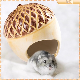 [lslhj] Ceramic Hamster Hideout Nest, Hamster  Bath,  and cool Small Animal Pet Nesting Habitat Cage #6