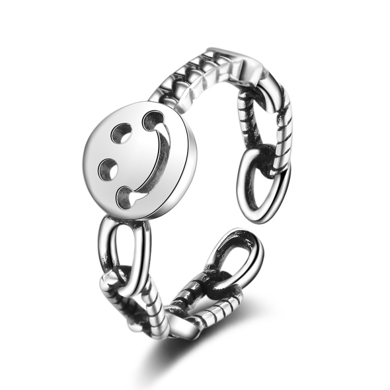 Retro Ring Old School Style Smiley Symbol Jewelry Size Ring Can Be Adjusted Shopee Singapore