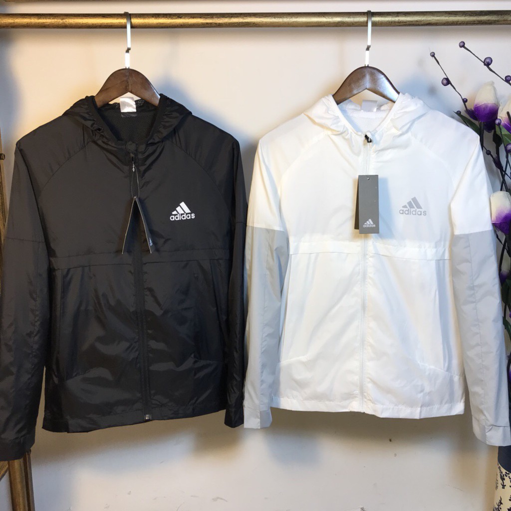 adidas black windbreaker jacket